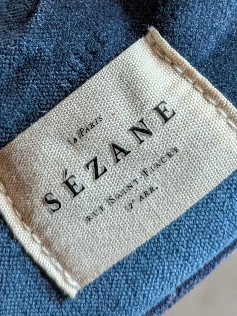 Sézane Travel Train Case / Makeup Bag - Velvet Blue